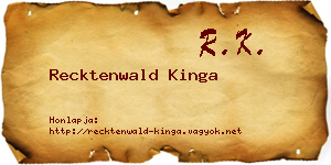 Recktenwald Kinga névjegykártya